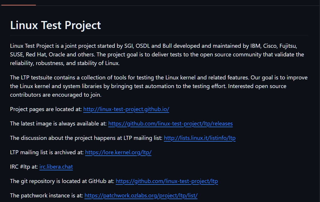 LTP 测试套件说明